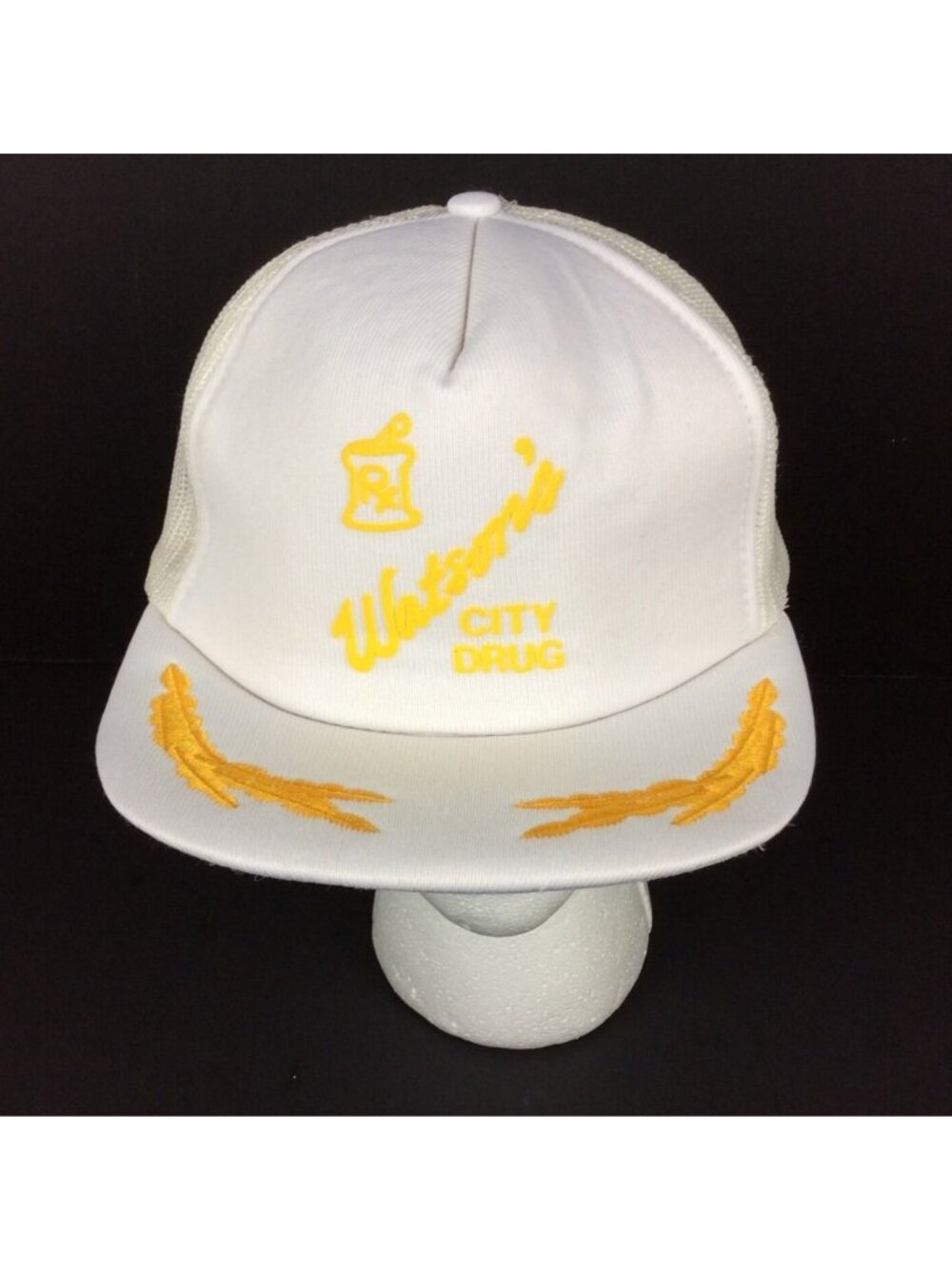 Vintage Watsons City Drug Foam White Trucker Hat Cap Snapback